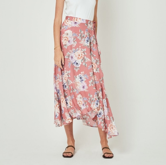 AUGUSTE THE LABEL Fleur Pascal Floral Midi Maxi Wrap Skirt - Picture 9 of 16